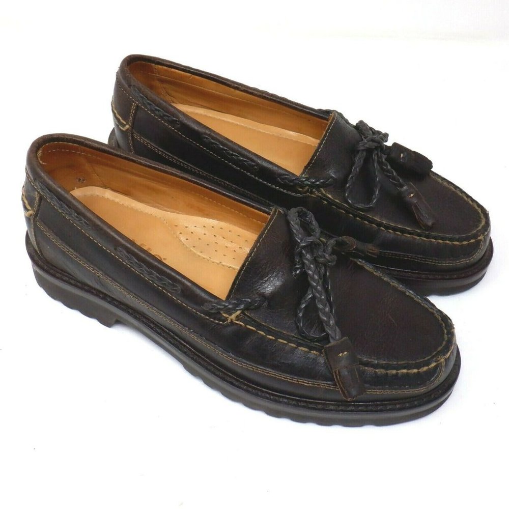 ORVIS Men's 8 Leather Tassel Loafers Shoes Vibram